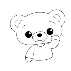 Bam the Bear Waving Plim Plim Coloring Page for Kids - Free Plim Plim ...