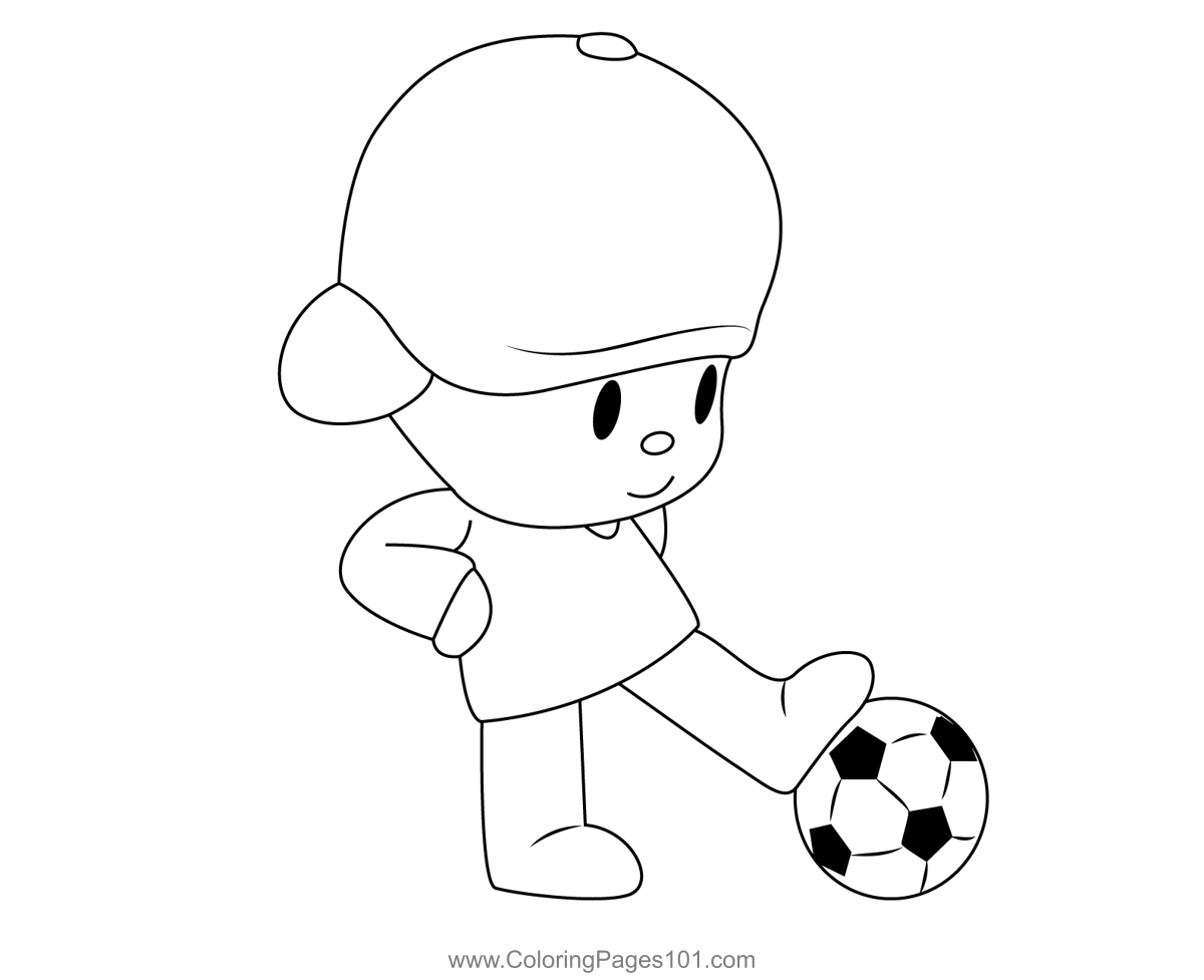 Pocoyo Soccer Coloring Page for Kids - Free Pocoyo Printable Coloring ...