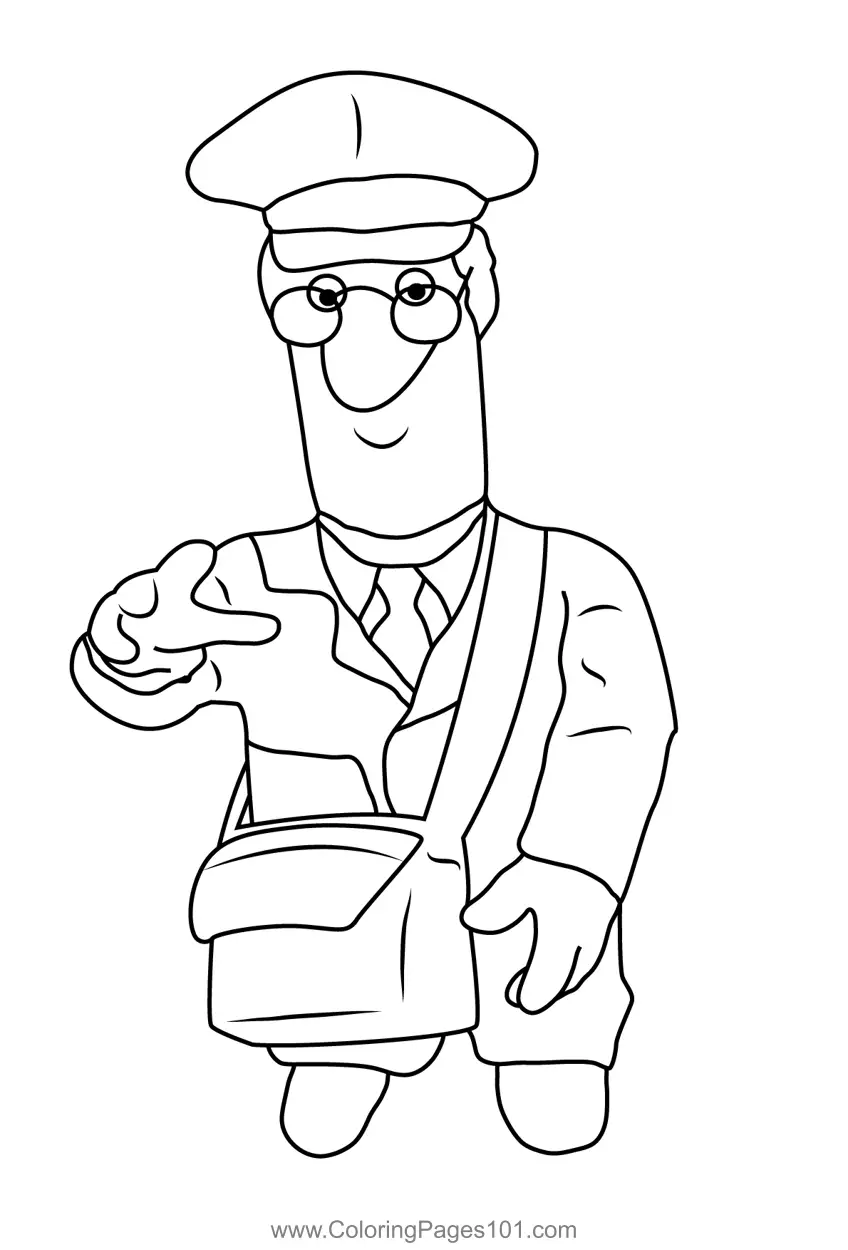 Pat Coloring Page for Kids - Free Postman Pat Printable Coloring Pages ...
