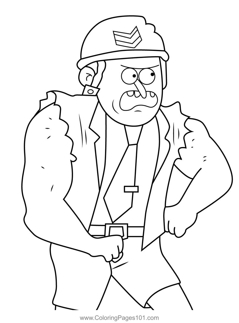 Angus Regular Show Coloring Page for Kids - Free Regular Show Printable ...