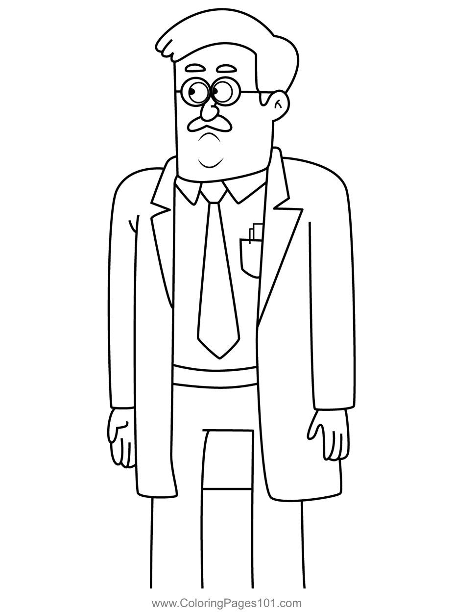 Dr. Rolard Baumengartner Regular Show Coloring Page for Kids - Free ...