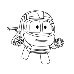 Maxie Robot Trains Free Coloring Page for Kids