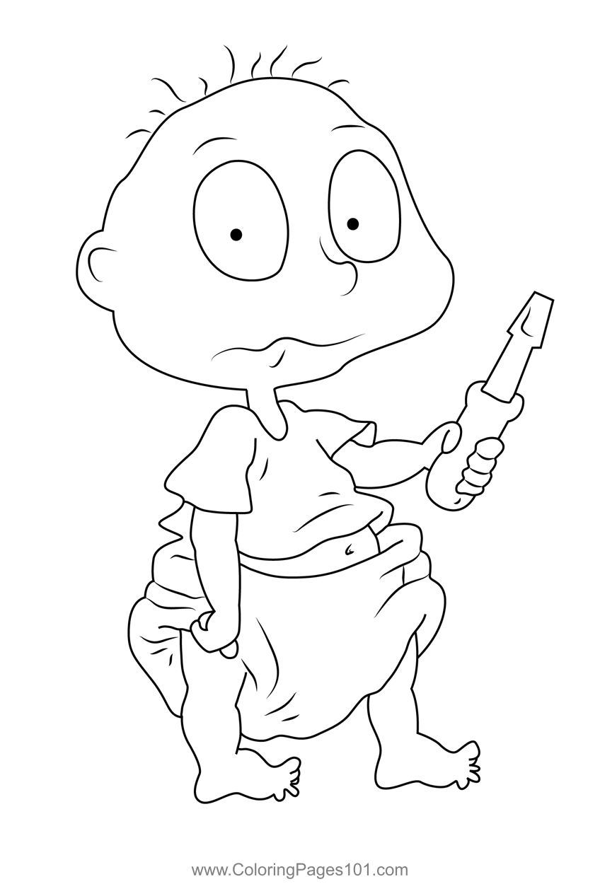 Tommy With Screwdriver Coloring Page for Kids - Free Rugrats Printable ...
