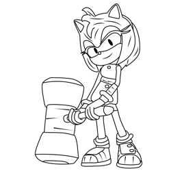 Amy Rose the Hedgehog Sonic Boom Free Coloring Page for Kids