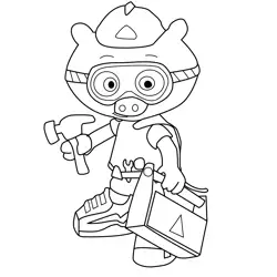 Alpha Pig Super Why! Free Coloring Page for Kids