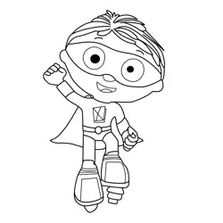 Flying Super Why! Free Coloring Page for Kids