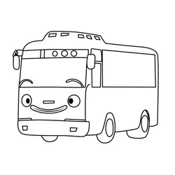 Gani Tayo the Little Bus Free Coloring Page for Kids