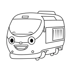 Genie Tayo the Little Bus Free Coloring Page for Kids