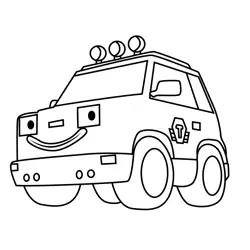 Khan Tayo the Little Bus Free Coloring Page for Kids