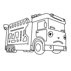 Strong Tayo the Little Bus Free Coloring Page for Kids