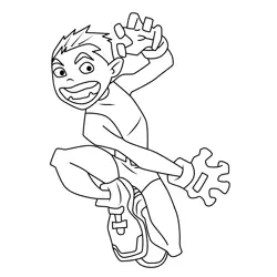 Beast Boy Teen Titans Free Coloring Page for Kids