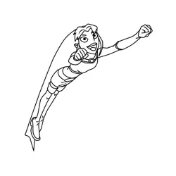 Starfire Teen Titans Free Coloring Page for Kids