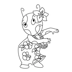 Uniqua Hawaian Dress The Backyardigans Free Coloring Page for Kids