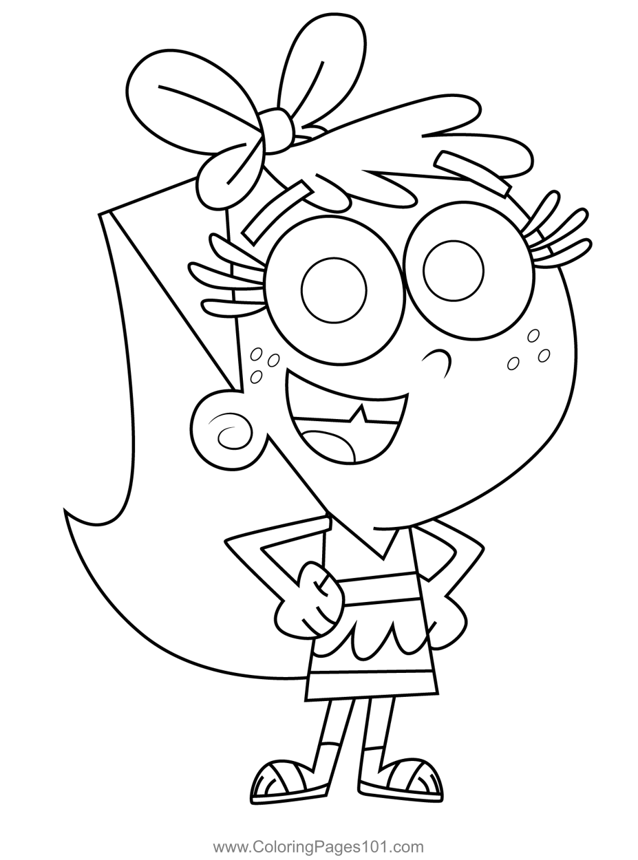 Chloe Carmichae Fairly Odd Parents Coloring Page for Kids - Free The