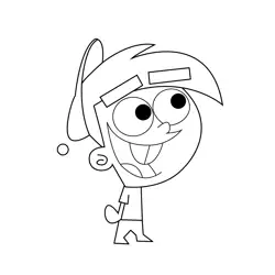 Timmy Turner A The Fairly OddParents Free Coloring Page for Kids