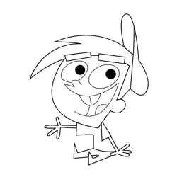 Timmy Turner Sitting The Fairly OddParents Free Coloring Page for Kids