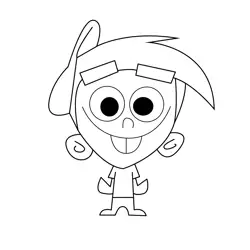 Timmy Turner Smiling The Fairly OddParents Free Coloring Page for Kids