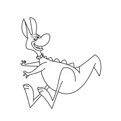 Hoppy The Flintstones Free Coloring Page for Kids