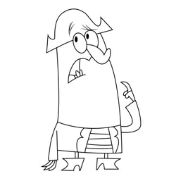 Captain K'nuckles Thinking Free Coloring Page for Kids