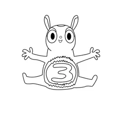 Number 3 The Numtums Free Coloring Page for Kids