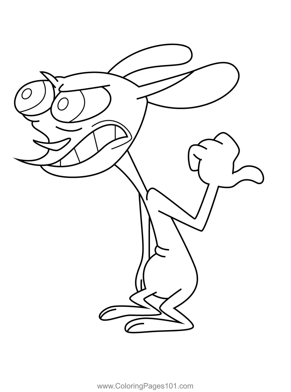 Ren Höek Angry The Ren & Stimpy Show Coloring Page for Kids - Free The ...