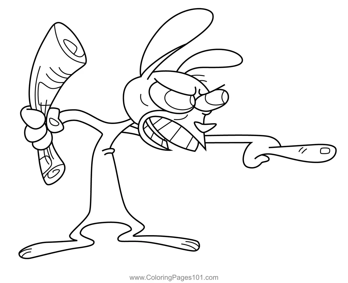 Ren Höek Giving Warning The Ren & Stimpy Show Coloring Page for Kids ...