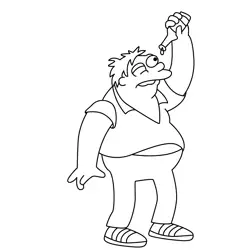 Barney The Simpsons Free Coloring Page for Kids