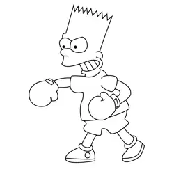 Bart Simpson 1 The Simpsons Free Coloring Page for Kids