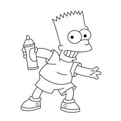 Bart Simpson 5 The Simpsons Free Coloring Page for Kids