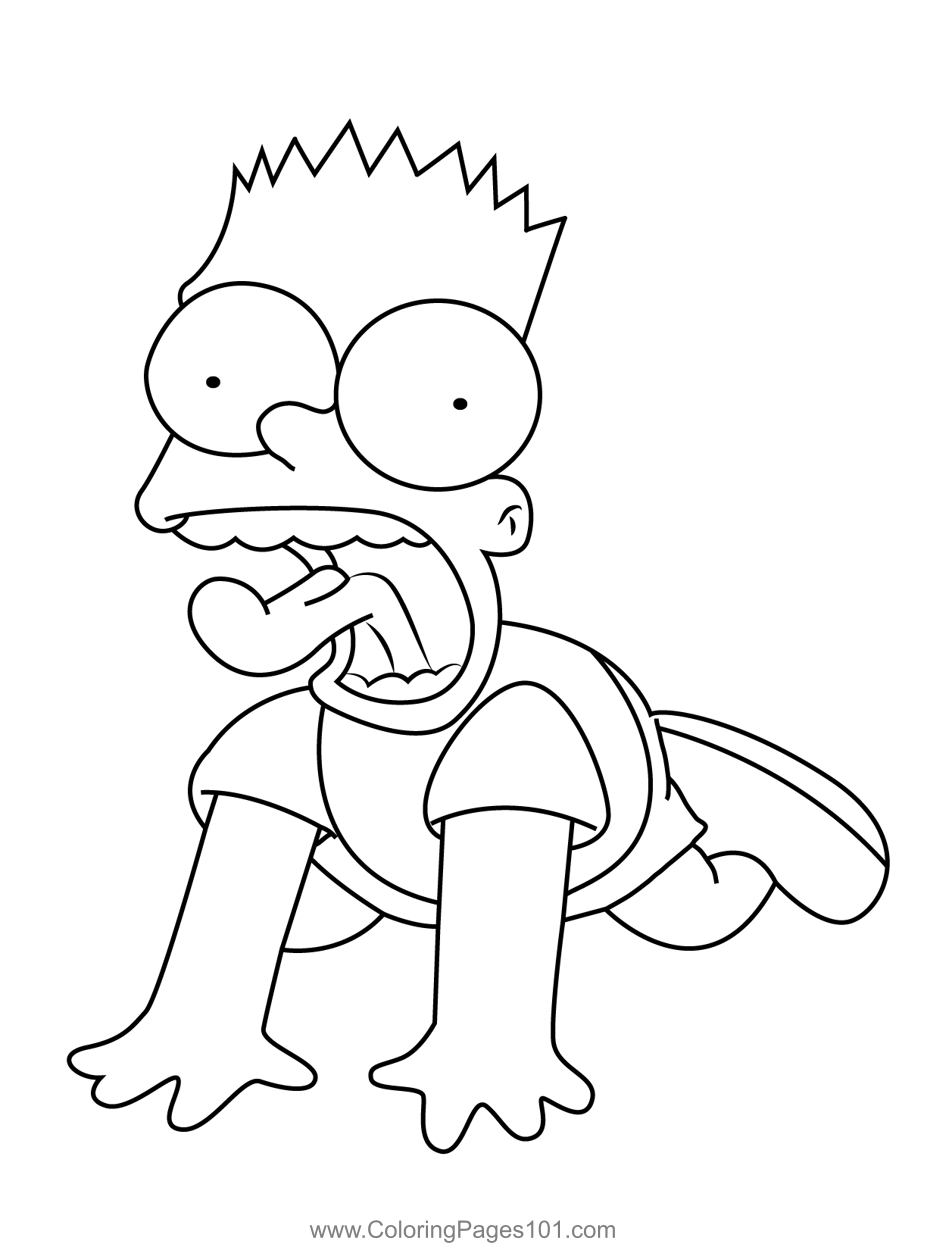 Bart Coloring Page for Kids - Free The Simpsons Printable Coloring ...
