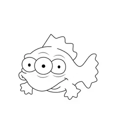 Fish The Simpsons Free Coloring Page for Kids