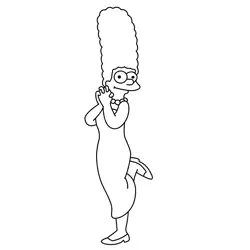 Marge Simpson The Simpsons Free Coloring Page for Kids