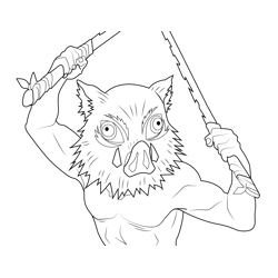 inosuke demon slayer Coloring Page - Anime Coloring Pages