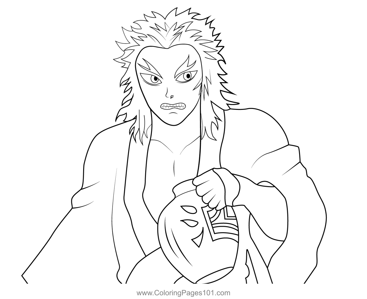 Shinjuro Rengoku Demon Slayer Coloring Page for Kids - Free Demon ...