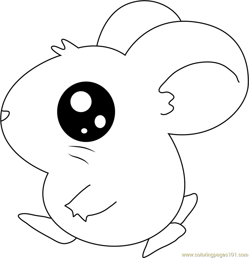 Hamtaro Going Coloring Page for Kids - Free Hamtaro Printable Coloring