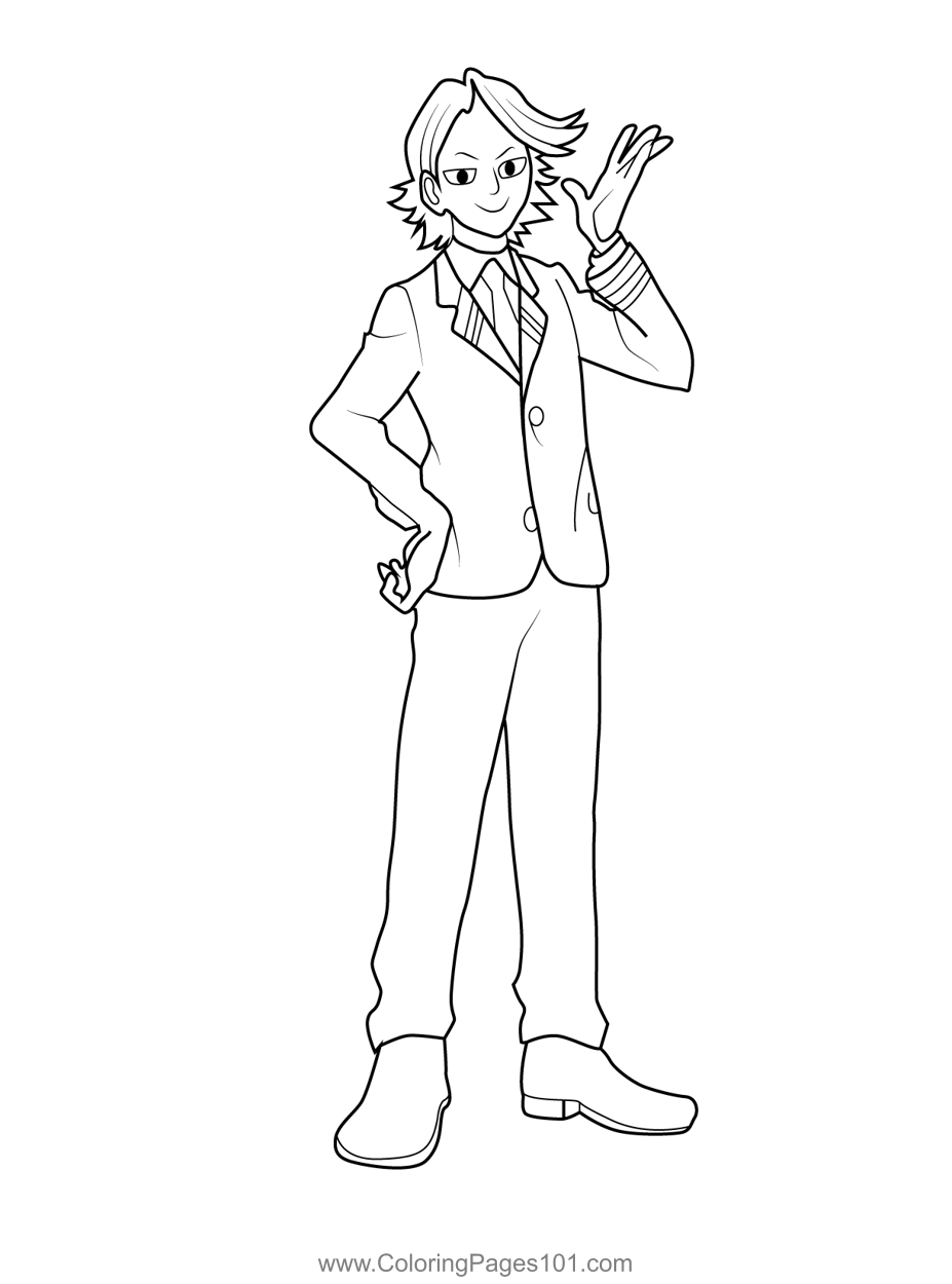 Yuga Aoyama Student Uniform My Hero Academia Coloring Page for Kids