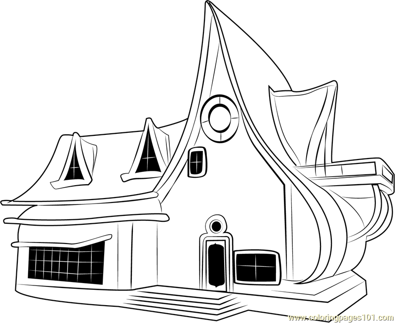 Star Cottage Coloring Page for Kids - Free Cottage Printable Coloring