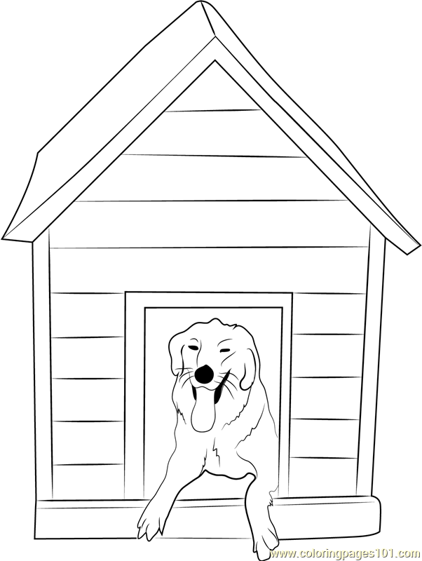 Doggy House Coloring Page for Kids Free Dog House Printable Coloring