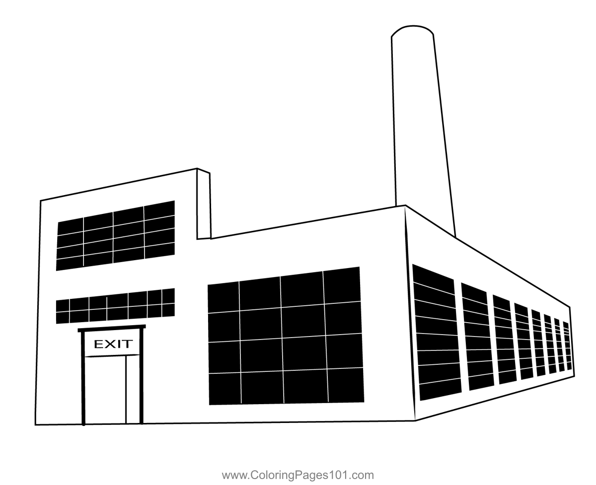 Factory 2 Coloring Page for Kids - Free Factories Printable Coloring ...