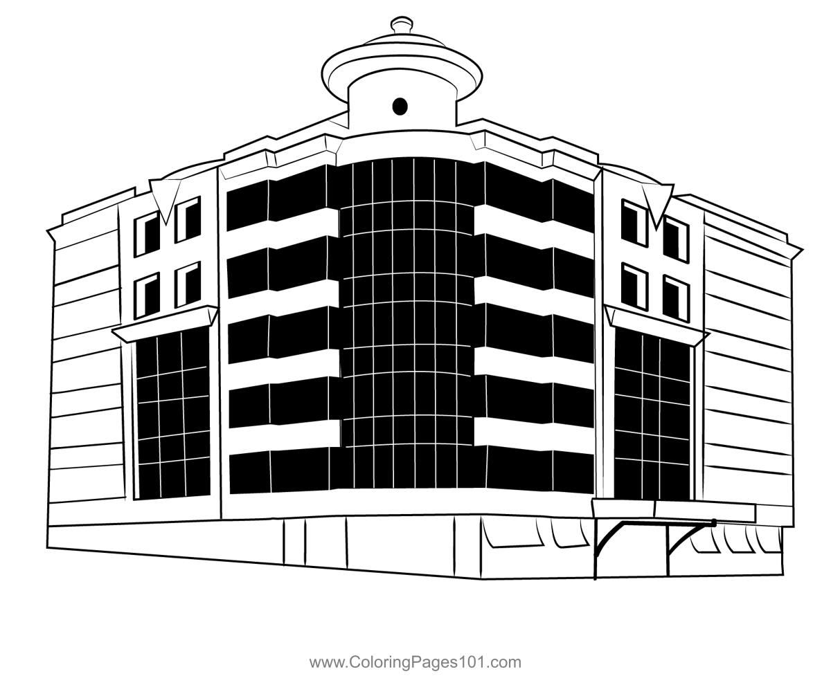 Hotel 9 Coloring Page for Kids - Free Hotels Printable Coloring Pages ...