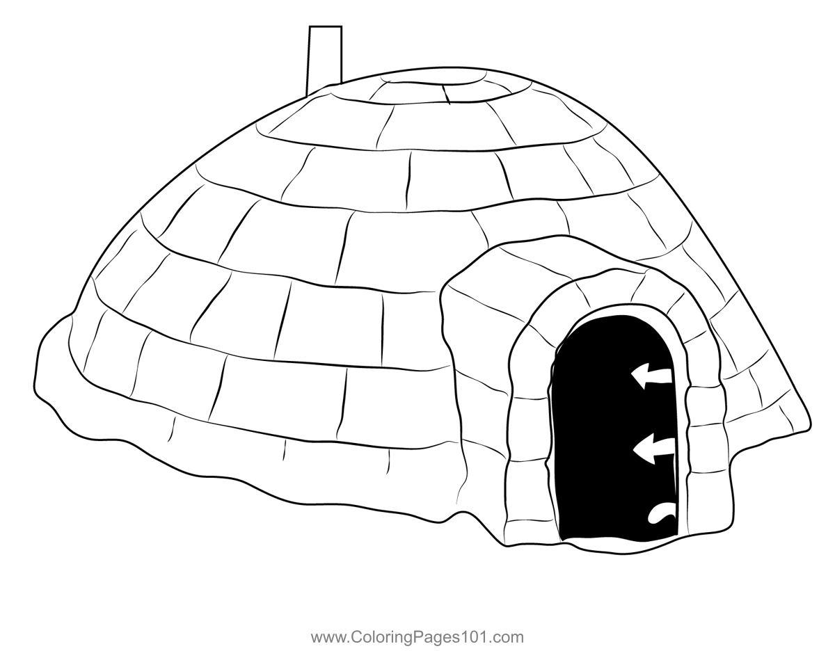 Sand Igloo Coloring Page for Kids - Free Igloo Printable Coloring Pages ...