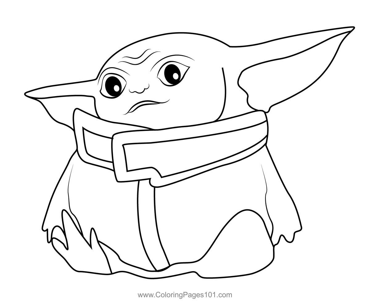 Baby Yoda 14 Coloring Page for Kids - Free Baby Yoda Printable Coloring ...