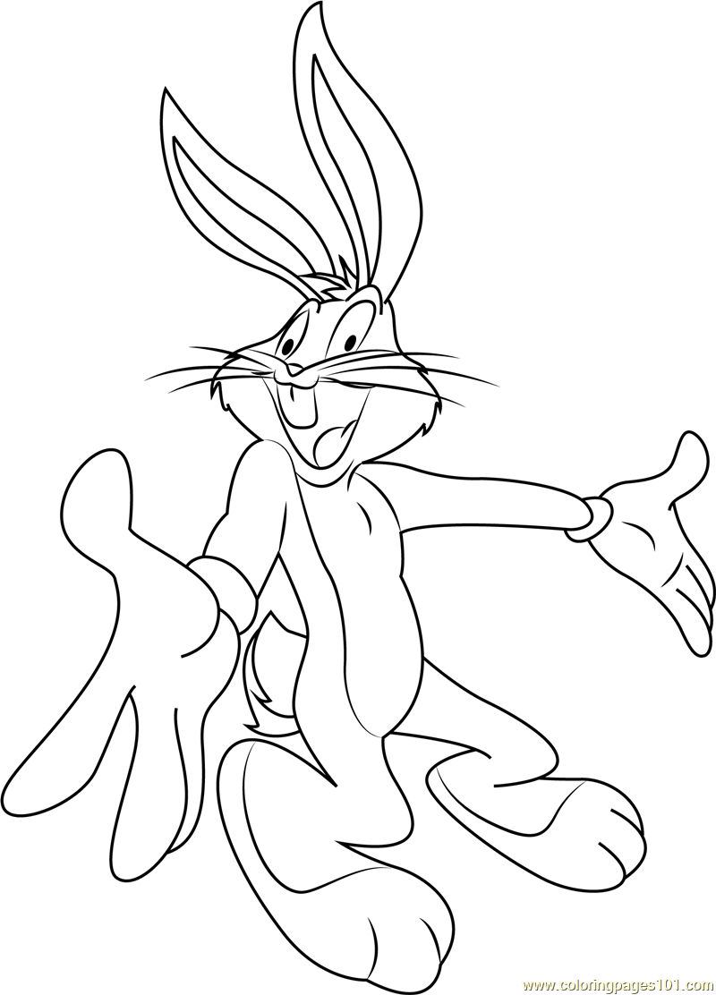 Bugs Bunny Coloring Page for Kids - Free Bugs Bunny Printable Coloring