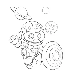 Captain America In A Space Suit Free Coloring Page for Kids
