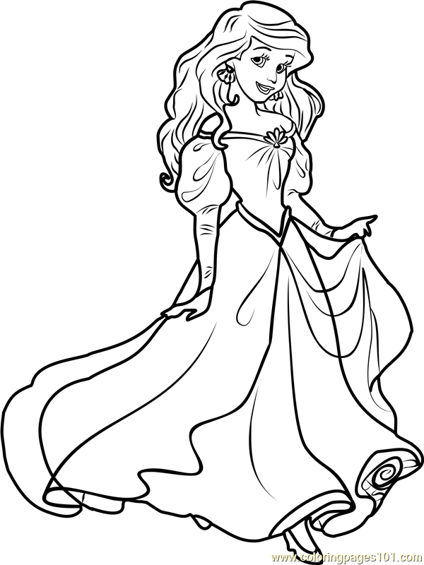 Princess Ariel Coloring Page - Free Disney Princesses Coloring Pages ...