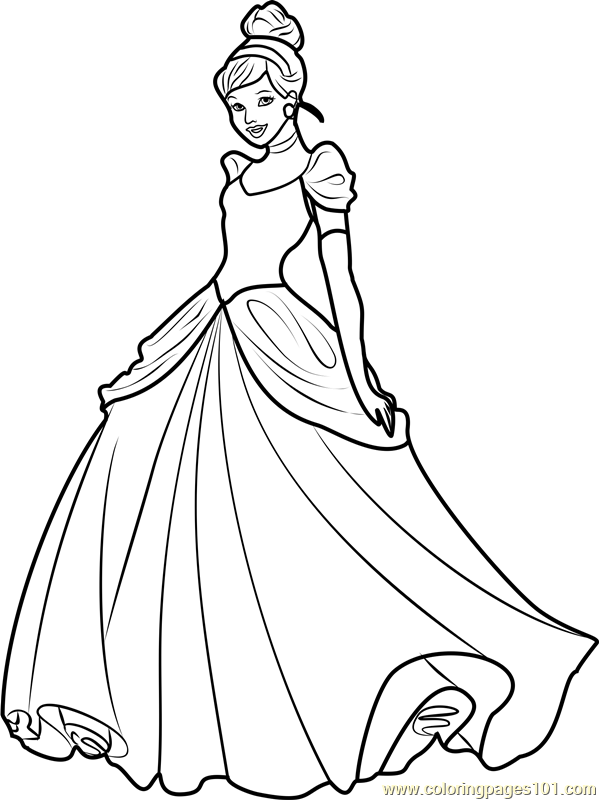 Download Princess Cinderella Coloring Page for Kids - Free Disney ...