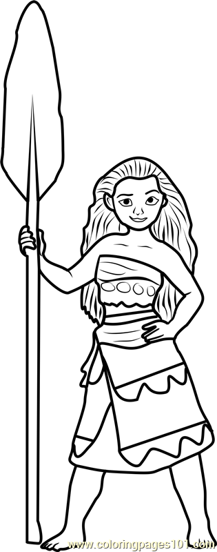 Princess Moana Coloring Page For Kids Free Disney Princesses Printable Coloring Pages Online For Kids Coloringpages101 Com Coloring Pages For Kids