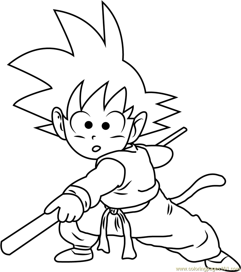 Goku Coloring Page for Kids - Free Goku Printable Coloring Pages Online