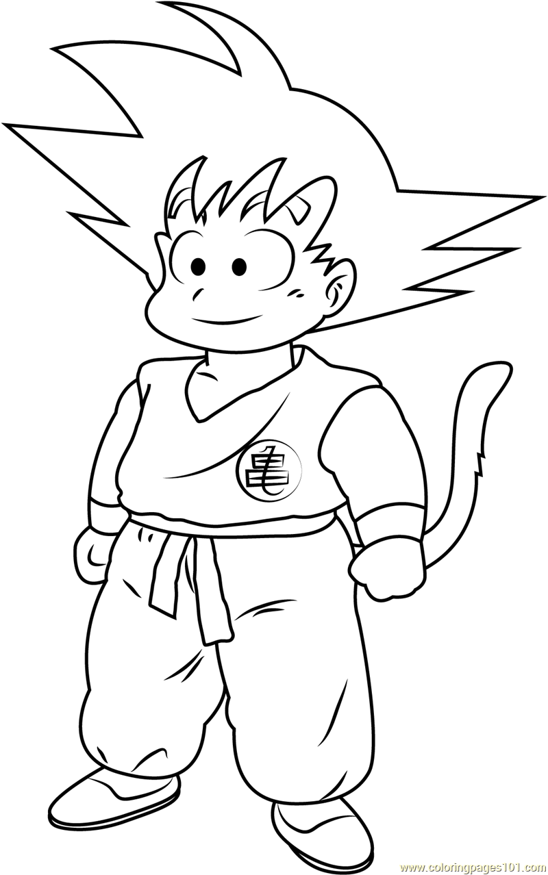 Goku in Dragon Ball Coloring Page for Kids - Free Goku Printable