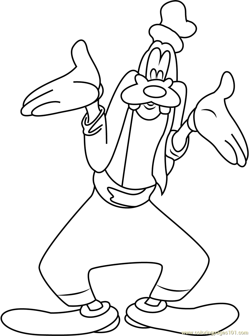 Dippy Dawg Coloring Page for Kids - Free Goofy Printable Coloring Pages